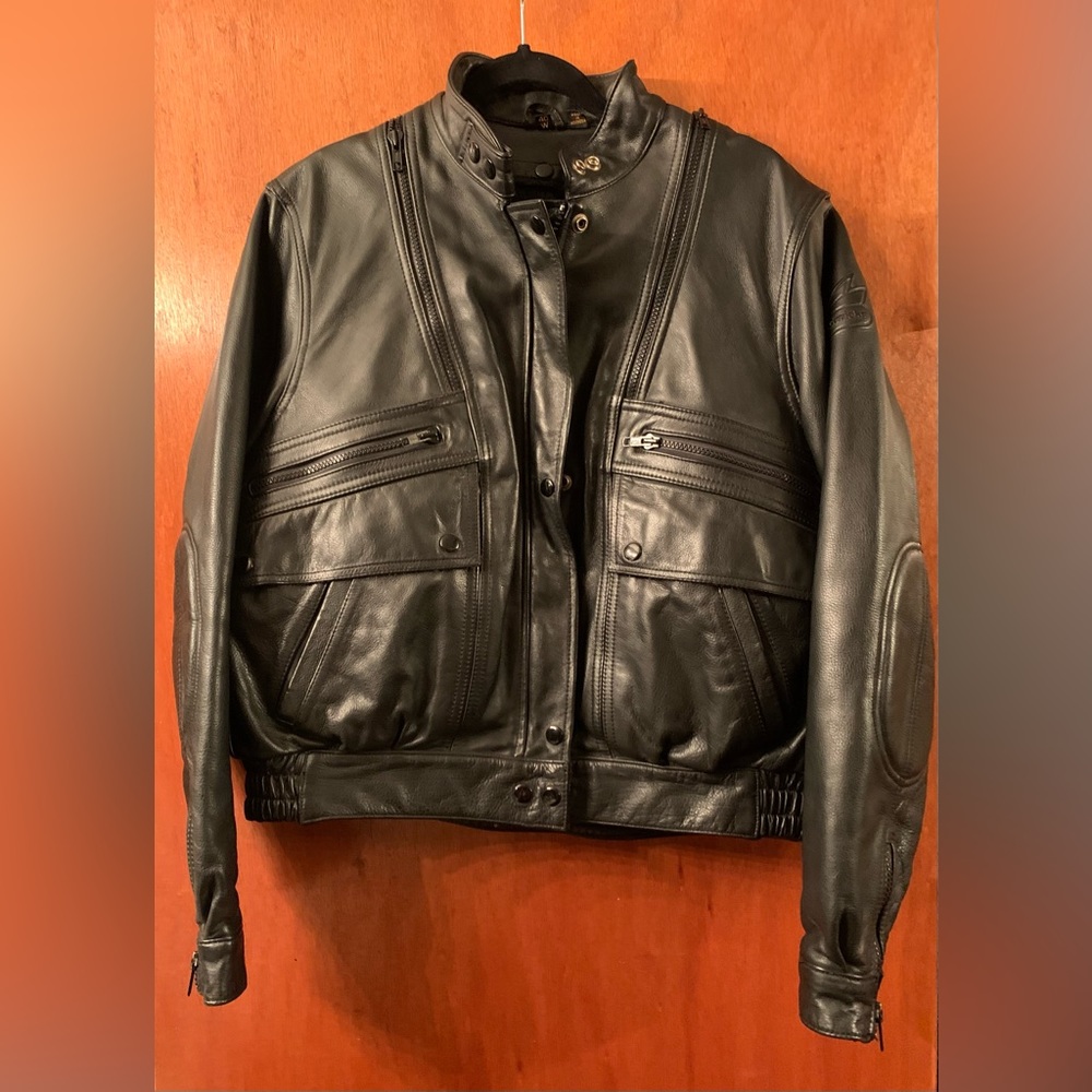 VINTAGE HEIN GERICKE BIKER LEATHER JACKET HARLEY DAVIDSON SIZE 40W